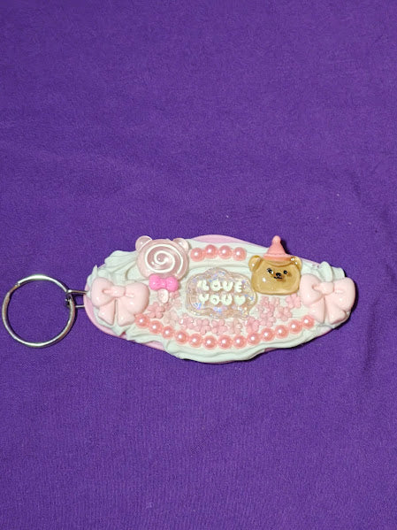 Sweet & Cute Pink Decoden Keychain